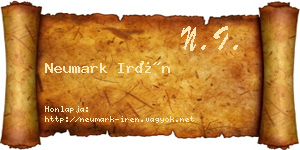 Neumark Irén névjegykártya